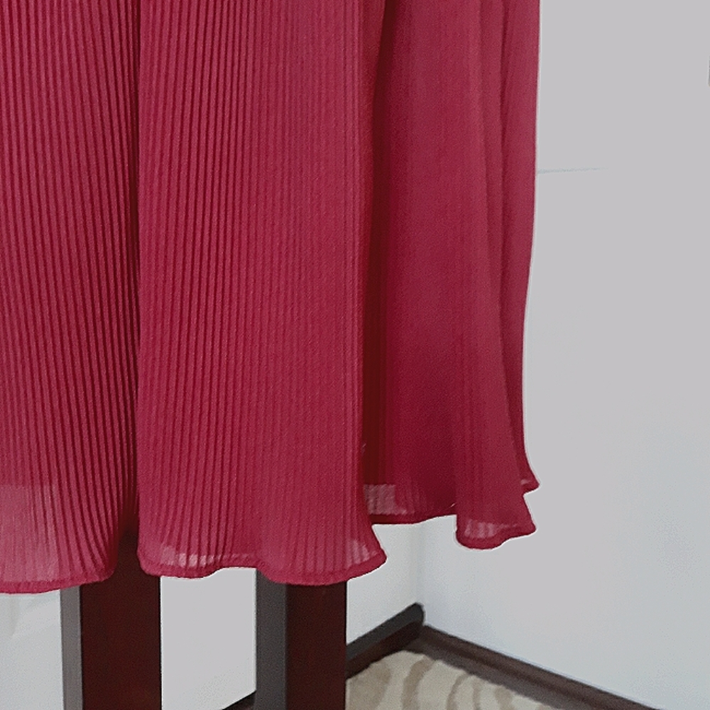 Vintage 1980's Hal Ferman red accordion  pleated summer, coctail dinner, dress - Picture 4 of 11